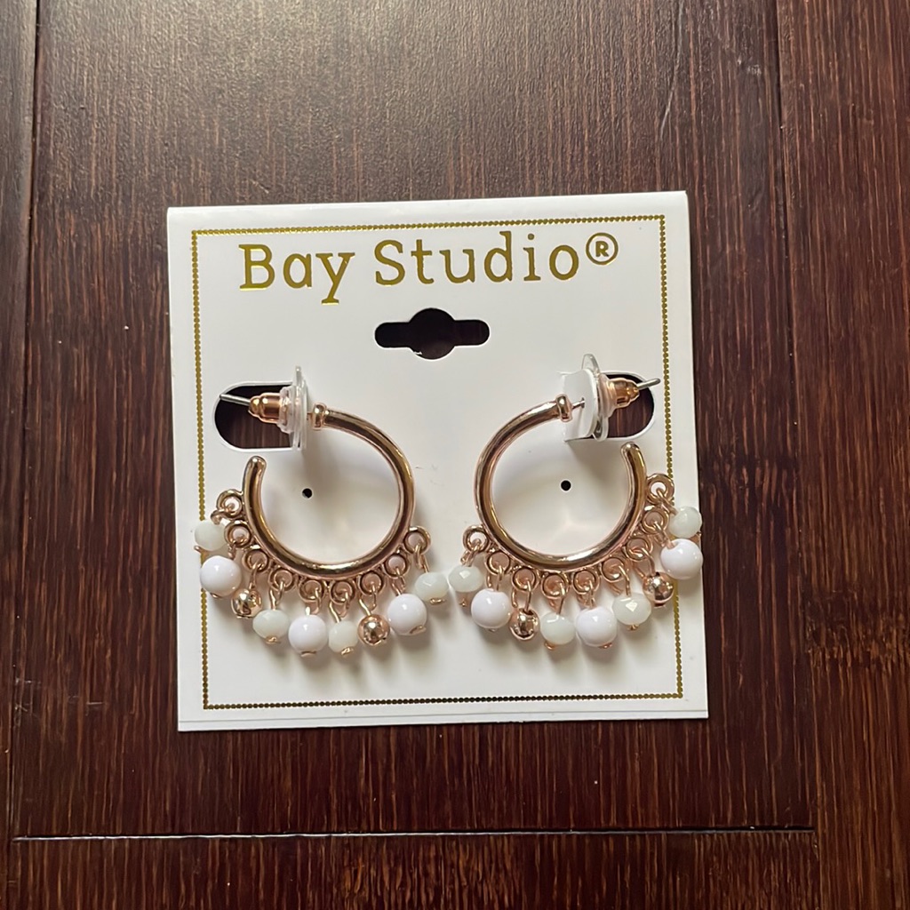 Beaded Hoop Earrings 7$